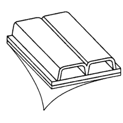 Illustration of Grafoplast dual recess adhesive sleeve