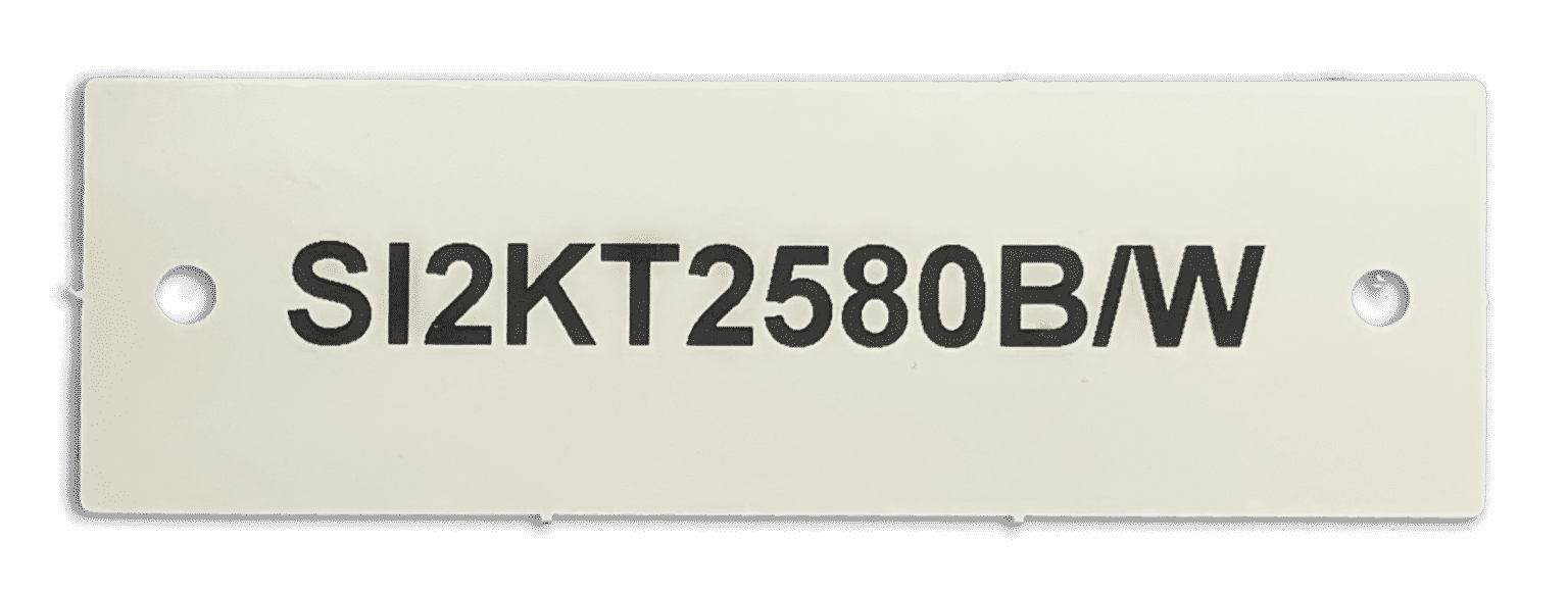 80mm x 25mm non adhesive PMMA name plate tags with 4 rivet holes.